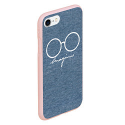 Чехол iPhone 7/8 матовый Imagine John Lennon, цвет: 3D-светло-розовый — фото 2