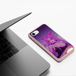 Чехол iPhone 7/8 матовый PINK HEAR, цвет: 3D-светло-розовый — фото 2