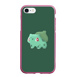 Чехол iPhone 7/8 матовый Pokemon Bulbasaur, цвет: 3D-малиновый