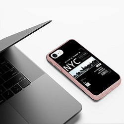 Чехол iPhone 7/8 матовый Off-White: NYC, цвет: 3D-светло-розовый — фото 2