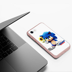 Чехол iPhone 7/8 матовый SONIC, цвет: 3D-светло-розовый — фото 2