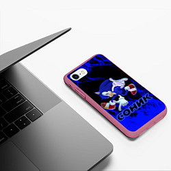 Чехол iPhone 7/8 матовый Sonic, цвет: 3D-малиновый — фото 2