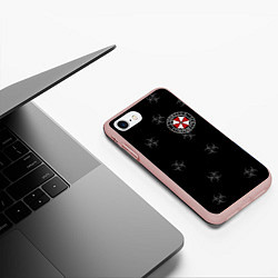 Чехол iPhone 7/8 матовый Umbrella Corp, цвет: 3D-светло-розовый — фото 2