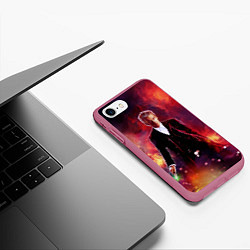 Чехол iPhone 7/8 матовый ДОКТОР КТО, цвет: 3D-малиновый — фото 2