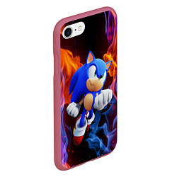 Чехол iPhone 7/8 матовый SONIC, цвет: 3D-малиновый — фото 2