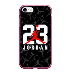 Чехол iPhone 7/8 матовый MICHAEL JORDAN, цвет: 3D-малиновый