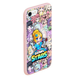 Чехол iPhone 7/8 матовый BrawlStars Girls Oko, цвет: 3D-светло-розовый — фото 2