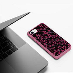 Чехол iPhone 7/8 матовый Ветка сакура, цвет: 3D-малиновый — фото 2