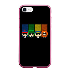 Чехол iPhone 7/8 матовый ЮЖНЫЙ ПАРК, цвет: 3D-малиновый