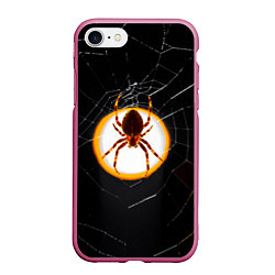 Чехол iPhone 7/8 матовый Spider, цвет: 3D-малиновый