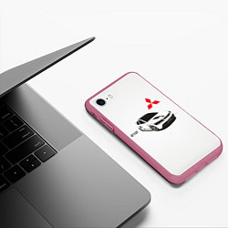 Чехол iPhone 7/8 матовый MITSUBISHI, цвет: 3D-малиновый — фото 2