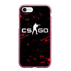 Чехол iPhone 7/8 матовый CS:GO, цвет: 3D-малиновый