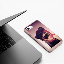 Чехол iPhone 7/8 матовый Аниме, цвет: 3D-светло-розовый — фото 2