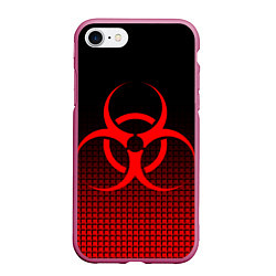 Чехол iPhone 7/8 матовый BIOHAZARD, цвет: 3D-малиновый