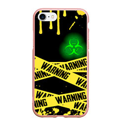 Чехол iPhone 7/8 матовый Warning, цвет: 3D-светло-розовый