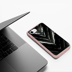 Чехол iPhone 7/8 матовый МЕТАЛЛИЧЕСКАЯ БРОНЯ, цвет: 3D-светло-розовый — фото 2