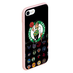 Чехол iPhone 7/8 матовый Boston Celtics 1, цвет: 3D-светло-розовый — фото 2