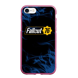 Чехол iPhone 7/8 матовый FALLOUT76, цвет: 3D-малиновый