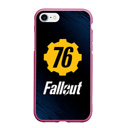Чехол iPhone 7/8 матовый FALLOUT76, цвет: 3D-малиновый
