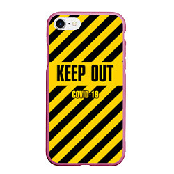 Чехол iPhone 7/8 матовый Keep out, цвет: 3D-малиновый