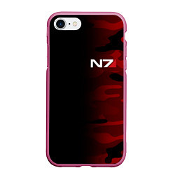 Чехол iPhone 7/8 матовый MASS EFFECT N7, цвет: 3D-малиновый