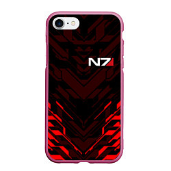 Чехол iPhone 7/8 матовый MASS EFFECT N7, цвет: 3D-малиновый