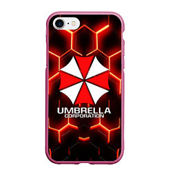 Чехол iPhone 7/8 матовый UMBRELLA CORP, цвет: 3D-малиновый