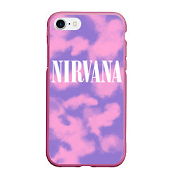 Чехол iPhone 7/8 матовый NIRVANA, цвет: 3D-малиновый