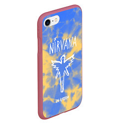 Чехол iPhone 7/8 матовый NIRVANA, цвет: 3D-малиновый — фото 2