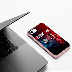 Чехол iPhone 7/8 матовый Resident Evil 2, цвет: 3D-светло-розовый — фото 2