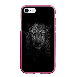 Чехол iPhone 7/8 матовый Леопард, цвет: 3D-малиновый