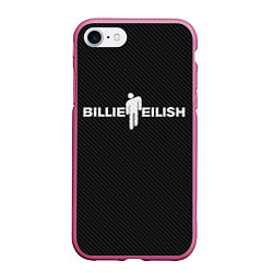 Чехол iPhone 7/8 матовый BILLIE EILISH CARBON, цвет: 3D-малиновый