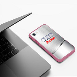 Чехол iPhone 7/8 матовый AUDI, цвет: 3D-малиновый — фото 2