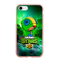 Чехол iPhone 7/8 матовый Space Leon Brawl Stars, цвет: 3D-светло-розовый