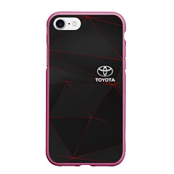 Чехол iPhone 7/8 матовый TOYOTA, цвет: 3D-малиновый