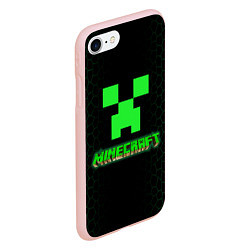 Чехол iPhone 7/8 матовый Minecraft, цвет: 3D-светло-розовый — фото 2