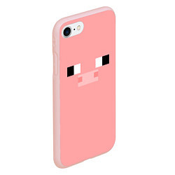 Чехол iPhone 7/8 матовый Minecraft Pig, цвет: 3D-светло-розовый — фото 2