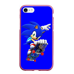 Чехол iPhone 7/8 матовый SONIC, цвет: 3D-малиновый