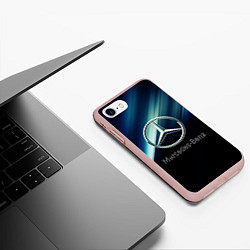 Чехол iPhone 7/8 матовый Mercedes, цвет: 3D-светло-розовый — фото 2
