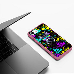 Чехол iPhone 7/8 матовый Кот, цвет: 3D-малиновый — фото 2