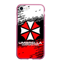 Чехол iPhone 7/8 матовый Umbrella Corporation, цвет: 3D-малиновый