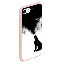 Чехол iPhone 7/8 матовый Galaxy wolf, цвет: 3D-светло-розовый — фото 2