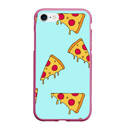 Чехол iPhone 7/8 матовый Ароматная пицца, цвет: 3D-малиновый