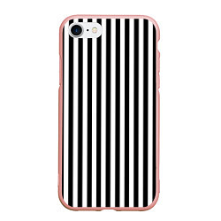 Чехол iPhone 7/8 матовый Пикси полосы, цвет: 3D-светло-розовый