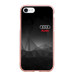 Чехол iPhone 7/8 матовый AUDI, цвет: 3D-светло-розовый