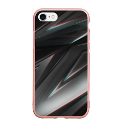 Чехол iPhone 7/8 матовый GEOMETRY STRIPES GLITCH, цвет: 3D-светло-розовый