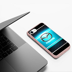 Чехол iPhone 7/8 матовый MAZDA, цвет: 3D-светло-розовый — фото 2