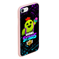 Чехол iPhone 7/8 матовый BRAWL STARS SPIKE, цвет: 3D-светло-розовый — фото 2