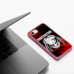 Чехол iPhone 7/8 матовый PREDATOR, цвет: 3D-малиновый — фото 2