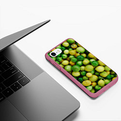 Чехол iPhone 7/8 матовый Цытрусы, цвет: 3D-малиновый — фото 2